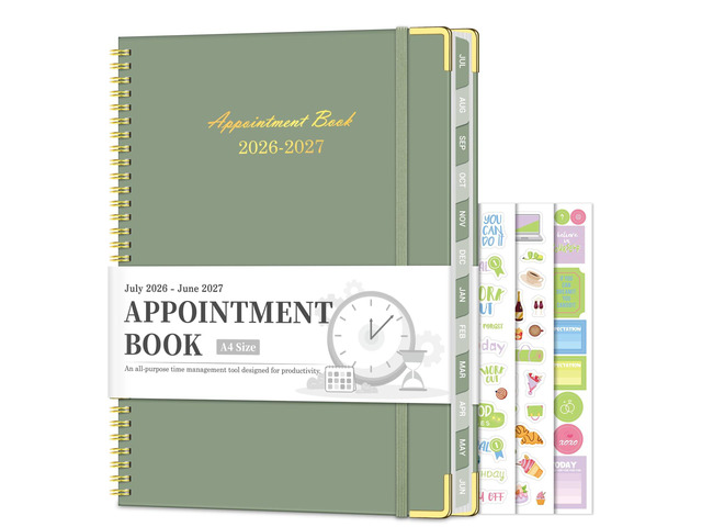 Appointment Book 2026-2027, 30-Minute Interval Hourly Planner, 8.5'×11' July 2026 - June 2027, Weekly & Monthly Appointment Planner, Daily Academic...