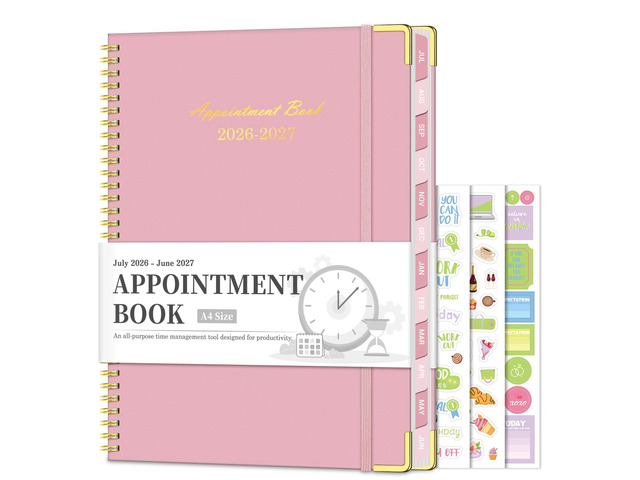 Appointment Book 2026-2027, 30-Minute Interval Hourly Planner, 8.5'Ã—11' July 2026 - June 2027, Weekly & Monthly Appointment Planner, Daily Academic...
