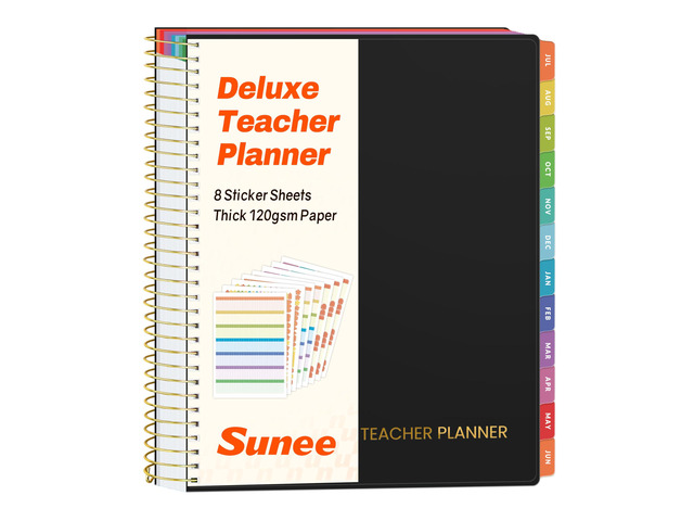 Deluxe Teacher Planner 2026-2027, Lesson Planner Book with 7 Periods Jul 2026 - Jun 2027, 8.5' x 11' Daily Weekly and Monthly Organizers with...