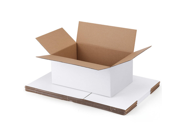Small Shipping Boxes 10x7x5 Set of 6 White Corrugated Cardboard, Box for Packaging Small Business Mailing Moving Gifts Wrap, Easy Assemble