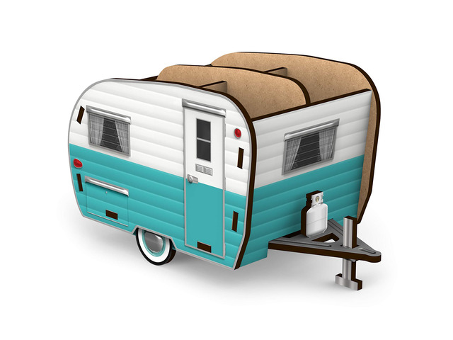 Genuine HAPPY CAMPER Vintage Camper Pencil Holder, White and Blue, Retro Desk Organizer- Great Gift for Coworkers and Travel Enthusiasts -...