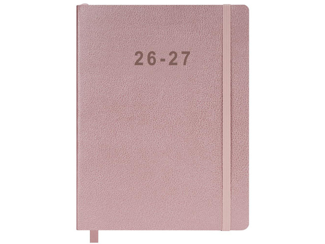26-27 Academic Planner - Weekly and Monthly Planner, Jul 2026 - Jun 2027, Vegan Leather Cover, Elastic Closure, 8.5'x11', Rose Gold