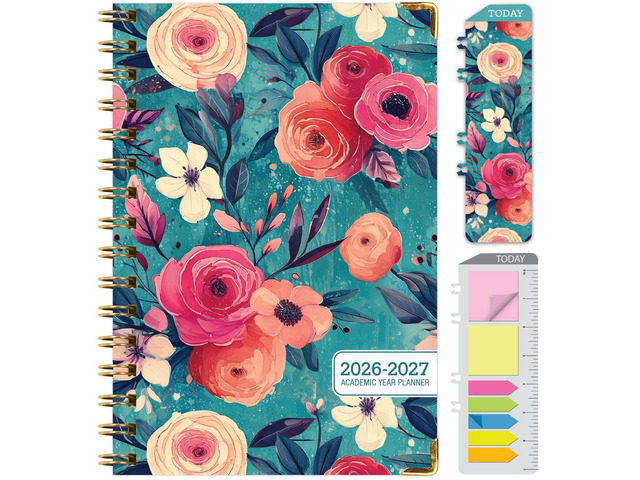HARDCOVER Academic Year 2026-2027 Planner: 14 Months (May 2026 Through June 2027) 5.5'x 8' Daily Weekly Monthly Planner Yearly Agenda. Bookmark,...