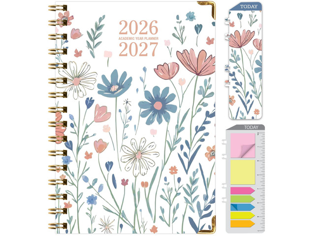 HARDCOVER Academic Year 2026-2027 Planner: 14 Months (May 2026 Through June 2027) 5.5'x 8' Daily Weekly Monthly Planner Yearly Agenda. Bookmark,...