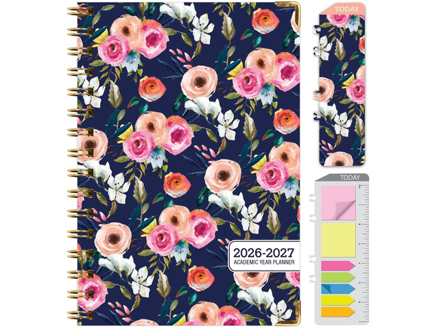HARDCOVER Academic Year 2026-2027 Planner: 14 Months (May 2026 Through June 2027) 5.5'x 8' Daily Weekly Monthly Planner Yearly Agenda. Bookmark,...
