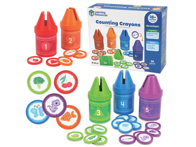 Counting Crayons Color Sorting and Counting Toys, Math Counters for Kids, Toddler Toys, Math Manipulatives, Teacher Must Haves