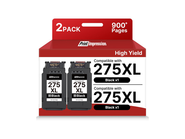 PG-275 Black Ink Cartridge for Canon 275 Black Ink High Yield 2-Black PG-275XL 275 XL 275XL Ink Cartridges for Canon Printers TS3500 TS3522 TS3520...
