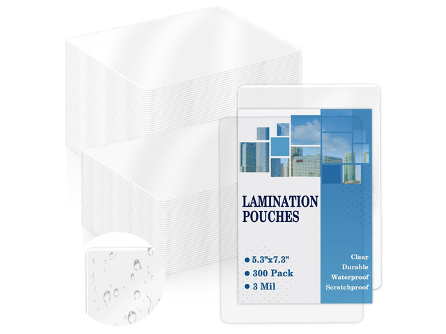 300 Pack 3mil Thermal Laminating Pouches 5x7' Photo Size Laminating Sheets Laminate Pouches Clear Laminator Pouches for Flashcards Sign Cards Flyer...