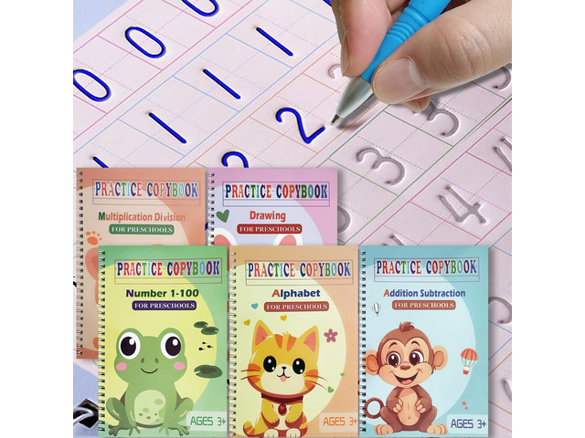 Reusable Grooved Handwriting Workbooks,Magic Copybook,Magic Writing Practice Copy Books, to Help Children Improve Their Handwriting Ink Practice...