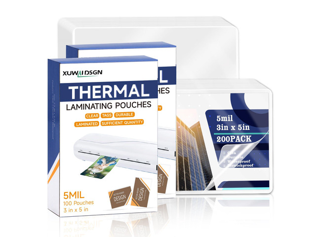 200 Pack 5mil 3x5' Thermal Laminating Pouches Badge Laminate Pouches Clear Laminated Luggage Tags Printable Laminator Pouches for Business Permits...