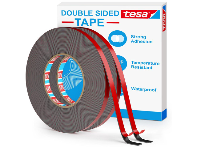 0.39IN x 36FT(2 Pack) Double Sided Tape Heavy Duty Tesa Waterproof & Weatherproof, LSE Tech Bonds to Plastic, Glass, Metal, Wood, For Home, Office,...