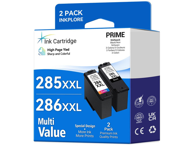 1500 Pages 285XXL 286XXL Ink Cartridge Replacement for Canon 285 286 285XL 286XL Compatible for Pixma TR7820, TS7722 TS7720 Inkjet Printer, Print,...