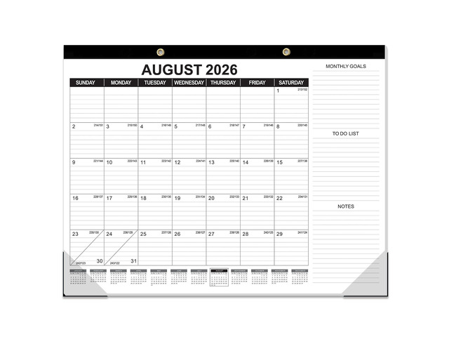 Large Desk Calendar 2026-2027, 19 Months, 22' x 17' Desktop Wall Calendar (Jun 2026-Dec 2027) with Julian Date To-do & Notes Monthly Goals for...