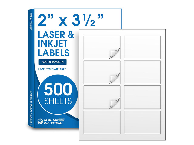 2' X 3.5' Matte White Printable Labels for Inkjet and Laser Printers