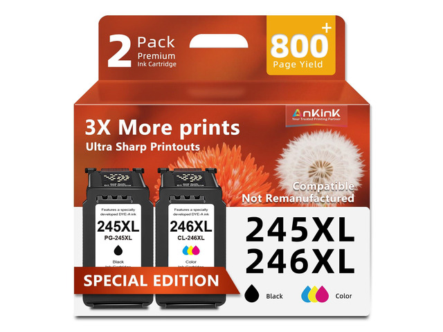 245XL 246XL Black Color Compatible Ink for Canon PG 245 CL 246 XL For Cannon MG2522 TS3322 TR4500 MX490 MX492 TR4520 TR4522 TS3122 TS3300 TS3320...