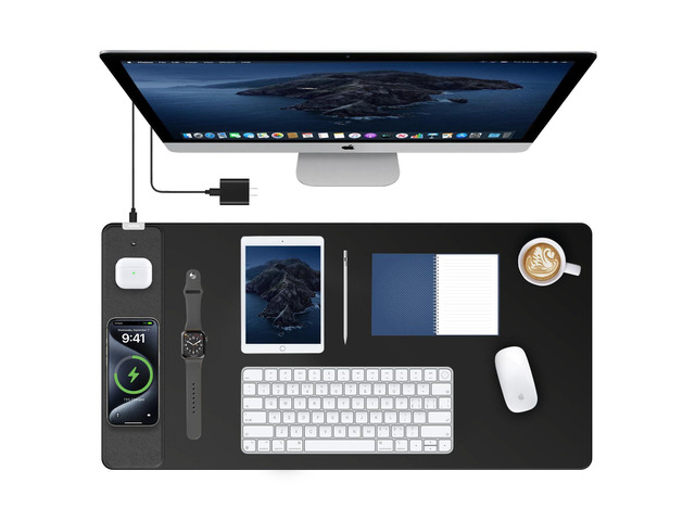 Mouse Pad with 15W Wireless Charging, 31.5'x15.75' XXL Large Desk Mat Gaming Mousepad Home Office Waterproof Desk Pad, Computer Desk Mat, Includes...