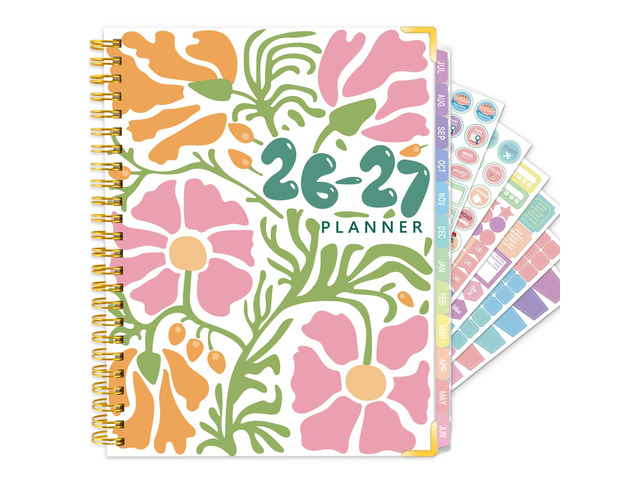 Planner 2026-2027, Weekly and Monthly Academic Planner, 8.8'x11.4' Jul 2026 - Jun 2027, Daily Agenda Planning Book with Hardcover, Pocket, Stickers...
