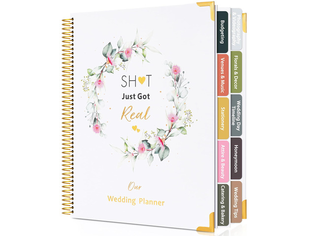 Wedding Planner Book and Organizer-196 Pages Bridal Wedding Planning Book with Sticker Checklists and Calendars for Bride To Be, Unique Engagement...