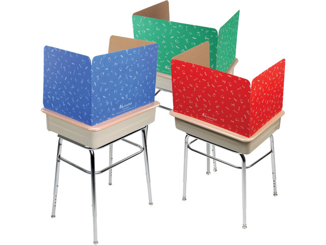 Standard Privacy Shield, 3 Colors, Set of 12 Matte Finish in Red, Green & Blue, Desk Dividers
