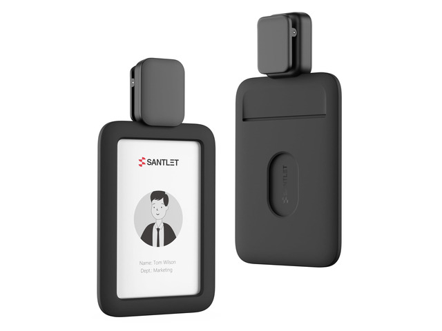 ID Badge Holder with Clip, Soft Silicone, Retractable Cord Clean Quiet Profile with 2 Card Slots, Privacy Protection for Nurses Teachers Employees...