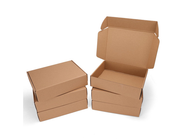 12x9x3 inch Small Shipping Boxes, Set of 6 Mailer Boxes, Brown Single Corrugated, DIY Cardboard, Easy Fold, Shape Well, Self locking, Book Mailing,...