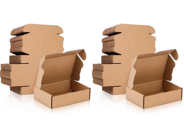 Shipping Boxes Corrugated, 5.91 x 3.94 x 1.57 Inches, Brown, 100 Pcs Brown Mailing Boxes Cardboard Box for Small Business Shipping Literature...