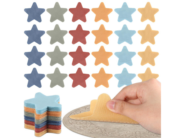 48Pcs Star Carpet Spots for Classroom Seat Position Dots Removable Floor Makers for School Rug Decoration Multicolor Sitting Marks for Preschool...