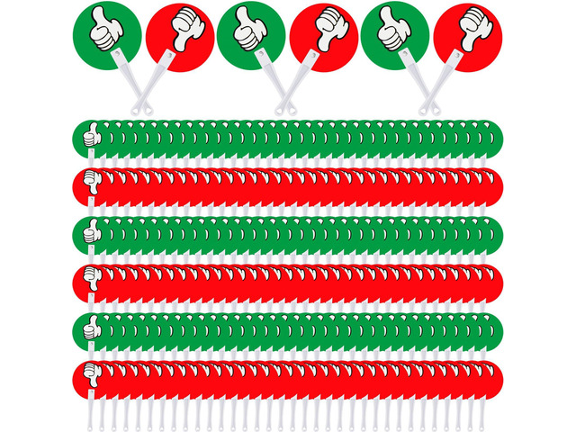 150 Pack Thumbs up Thumbs Down Classroom Voting Paddles Handy Teacher Classroom Event Supplies, Green Red Yes or No Paddles, True False Sign for...