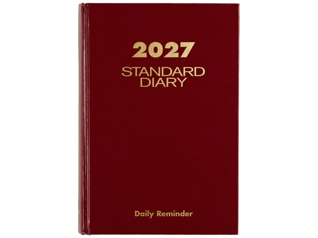 2027 Daily Planner, Standard Diary, 5.75' x 8.25' Reminder Journal, Hardcover, Red (SD3891327)