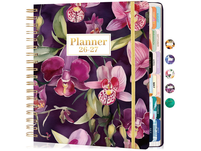 Planner 2026-2027 Weekly and Monthly Planner Gift for Women 18 Month Aesthetic Hardcover Yearly Calendar Agenda with Stickers Laminated Tabs for...