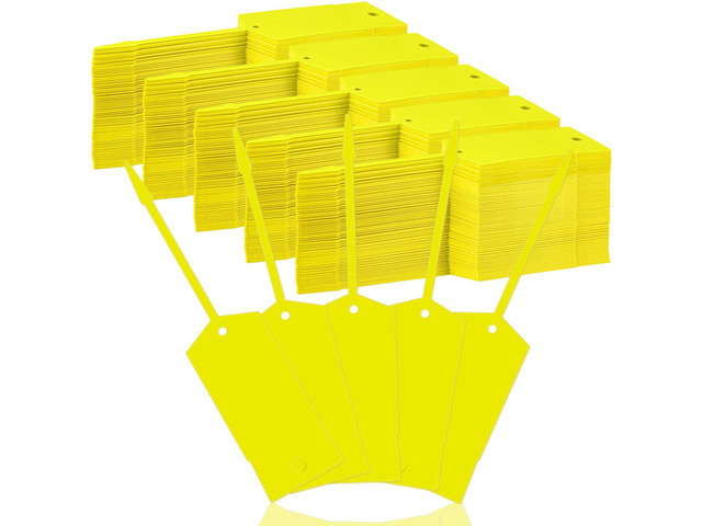 1000 Pieces Self Lock Arrow ID Key Tags 6'' X 1 2/5'', Yellow Car Parts Tags, Key Ring Repair Labels for Office Automotive Shop, Writable Lined...