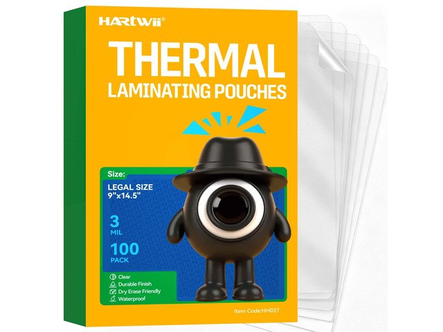 100Pack Legal Size Laminating Sheets 9'x14.5' 3Mil Thick Thermal Laminate Pouches Compatible with All Laminators No Bubble 8.5x14 Clear Laminating...