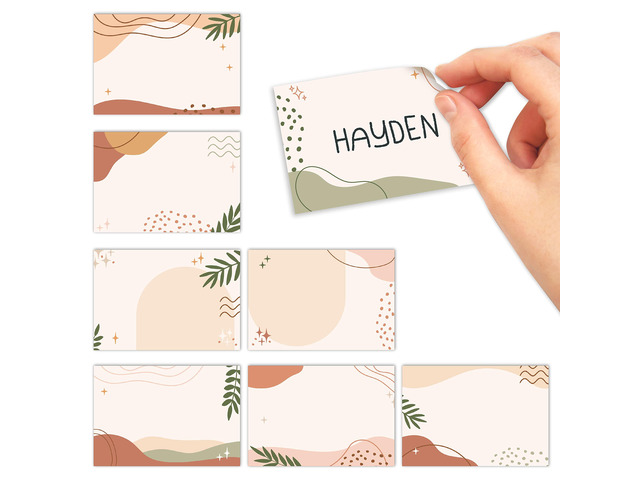 Self Adhesive Name Tags Sticker -56pc Student Name Tags for Classroom Décor Cubby Labels for Classroom, Sticky Locker Tag, Boho Stick On Guest Kids...