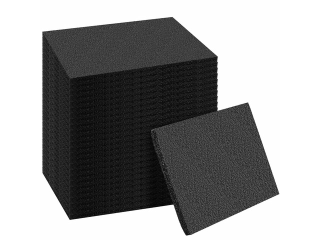 48 Pcs 12' x 8' x 0.5' Polyethylene Foam Sheet Thick Black Packing Foam Padding Customizable PE Board Cushion Inserts for Cases Craft Shipping...