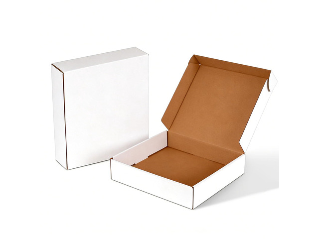 25 Pack 13x10x2 Inch White Shipping Boxes, Corrugated Cardboard Mailer Boxes for Small Business Packaging, Easy-to-Fold Design for Mailing, Gift...