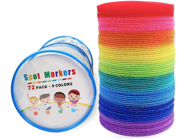 Carpet Floor Spots Markers, Circles Dots for Teachers and Kids, 4 Inch 72 Pack, Flexible Classroom Rug Mats for Preschool Kindergarten Organization