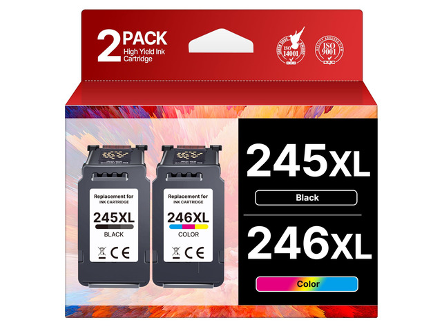 245XL Ink Cartridge High Capacity for Canon 245XL 246XL Combo Pack Replacement for Canon Ink 245 and 246 Work with Pixma TS202 TR4520 MG2525 TS3322...