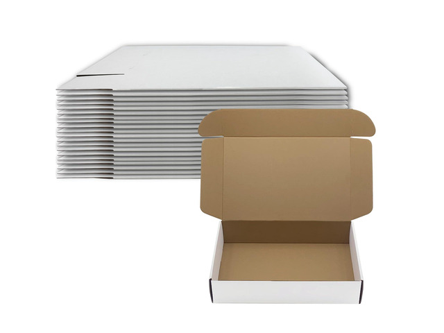 14x9x3 inch Shipping Boxes Set of 20, White Corrugated Cardboard Mailer Box Mailing Boxes Bulk for Birthday Wedding Party Book Literature Gift...