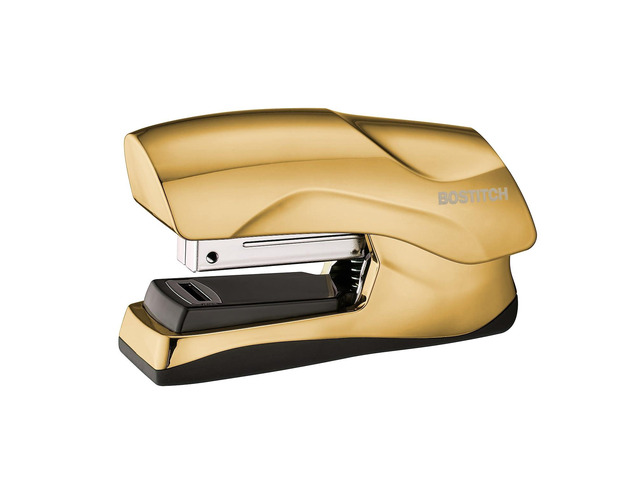 Office Heavy Duty Stapler, 40 Sheet Capacity, No Jam, Half Strip, Fits into the Palm of Your Hand, For Classroom, Office or Desk, Gold Chrome