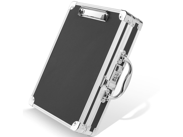 Combination Lock Clipboard with Storage, Heavy Duty Metal Storage Clipboard, Aluminum Locking Case Box with Handle - Holds Letter Size Paper,...