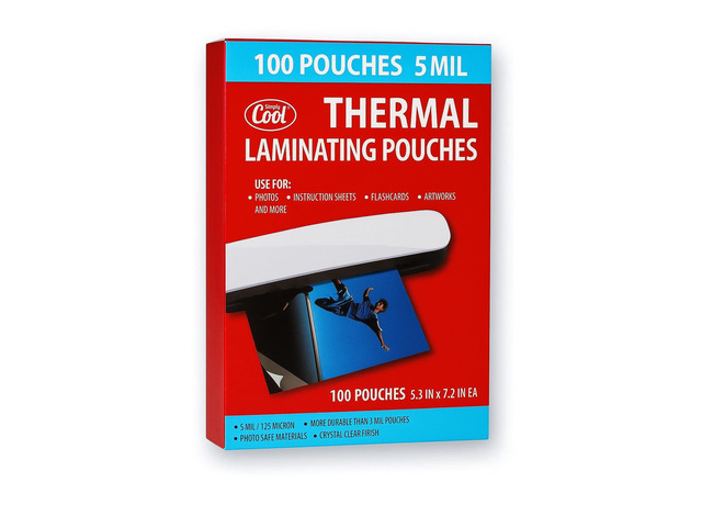 5 Mil Thermal Laminating Sheets Pouches 100ct 5.3 x 7.2 Inch Thermal Laminating Pouches for Photo Size, for Office, Classroom, and School Supplies,...