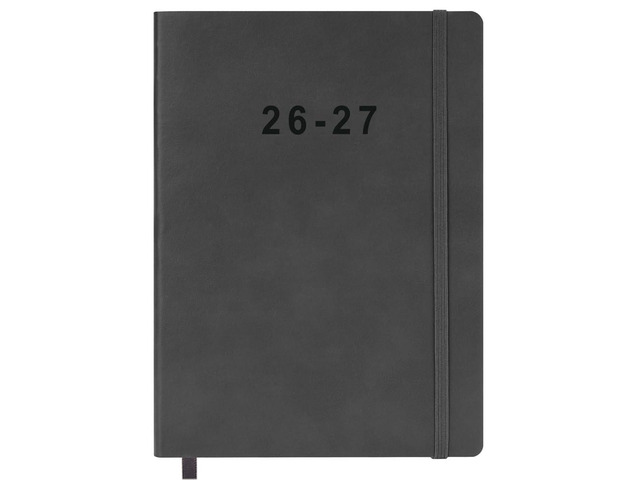 26-27 Academic Planner - Weekly and Monthly Planner, Jul 2026 - Jun 2027, Vegan Leather Cover, Elastic Closure, 7x9.25, Grey
