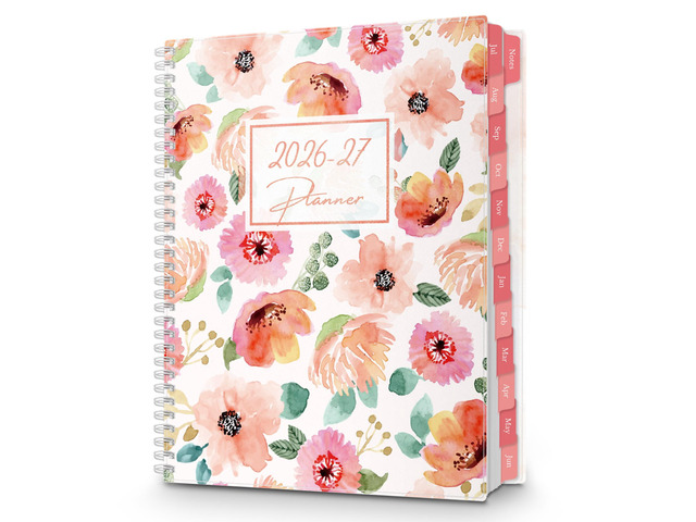 2026-2027 Planner 8.5x11, Weekly Monthly Floral Planner 2026-2027 academic planner covers Jul. 2026-Jun. 2027 with weekly and monthly layouts for...