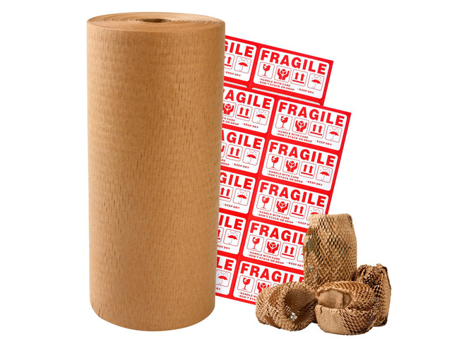 Honeycomb Packing Paper 12' Width X 400 FT for Moving Glass Dishes Recyclable Wrapping Paper Bubble Wrap Packing Material for Shipping Fragile...
