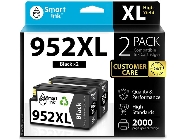 Compatible Ink Cartridges Replacement for HP 952XL HP 952 XL (2 Black Combo Pack) to use with HP Printer OfficeJet Pro 8710 7740 8720 8715 8210...