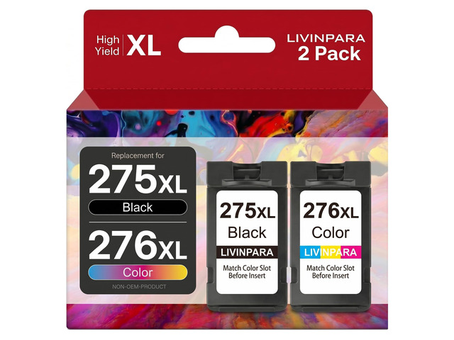 PG-275 XL CL-276 XL Ink Cartridges Combo Pack Compatible with Canon 275 276 XL for Pixma TR4720 TR4722 TS3522 TS3722 TS3700 TR4700 TS3500 TS3520...