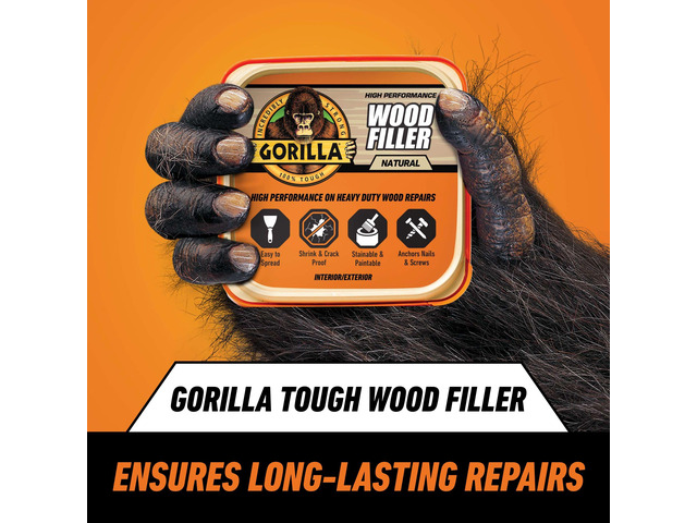 All Purpose Wood Filler, Natural Finish, 16 Ounce Tub (Pack of 2) - Water Resistant for Indoor or Outdoor Projects and Repairs