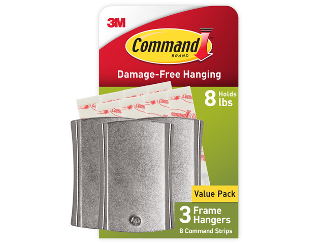 8 lb Universal Hangers, 3 Hangers, 8 Strips Universal Hangers for Sawtooth, D-Ring, Wire, Keyhole and Other Frames, Damage-Free Hanging for Home Décor