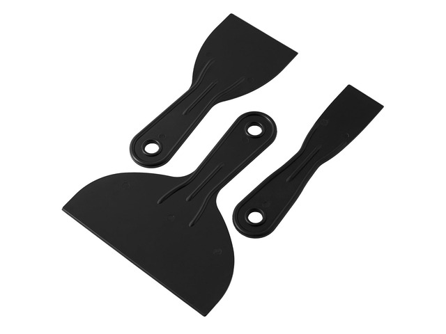 Plastic Putty Knife Set - 3Pcs Black Plastic Scraper Tool, 1.5'/3'/6' Sizes Spackle Knife for Spackling, Painting, Drywall, Arts and Crafts, Tile...