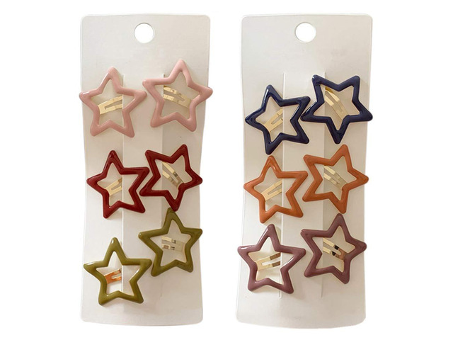12 Pcs Metal Snap Hair Clips Star Hair Barrettes Hair Accessories for Women Girls (Star)